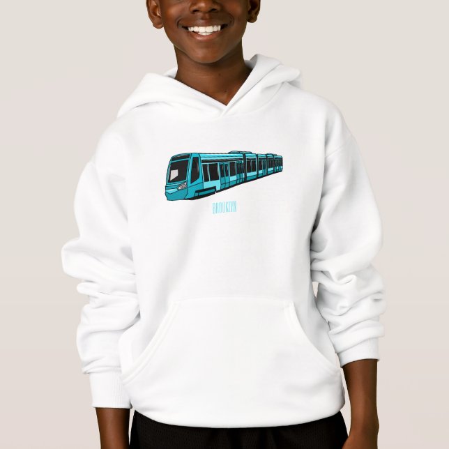 Electric locomotive cartoon illustration hoodie (Front)