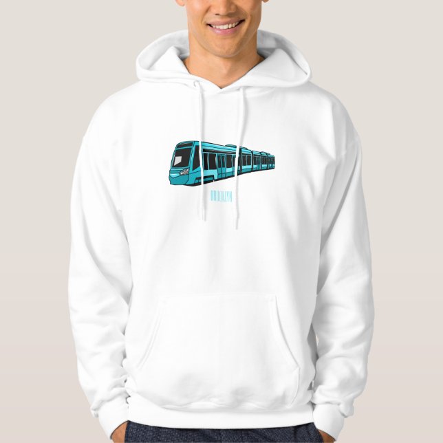 Electric locomotive cartoon illustration hoodie (Front)