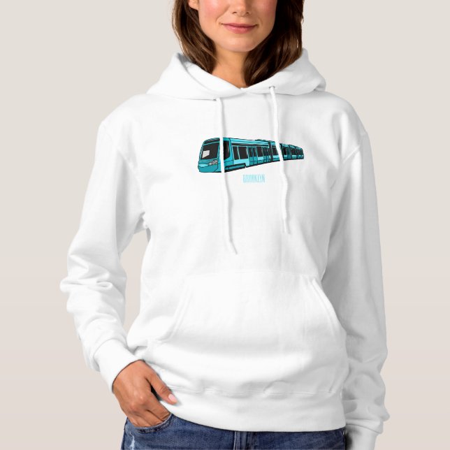 Electric locomotive cartoon illustration hoodie (Front)