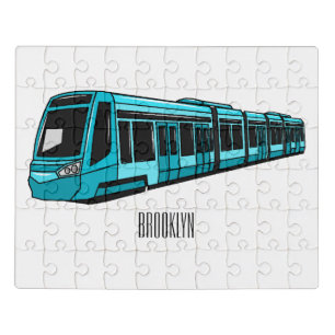 Electric locomotive cartoon illustration jigsaw puzzle