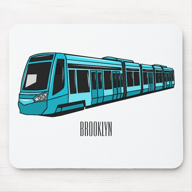 Electric locomotive cartoon illustration mouse pad (Front)