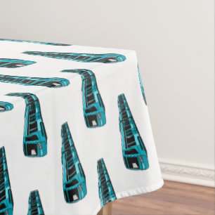 Electric locomotive cartoon illustration tablecloth