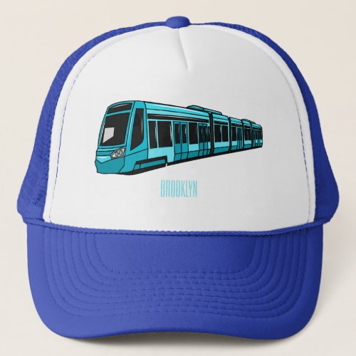 Electric locomotive cartoon illustration trucker hat