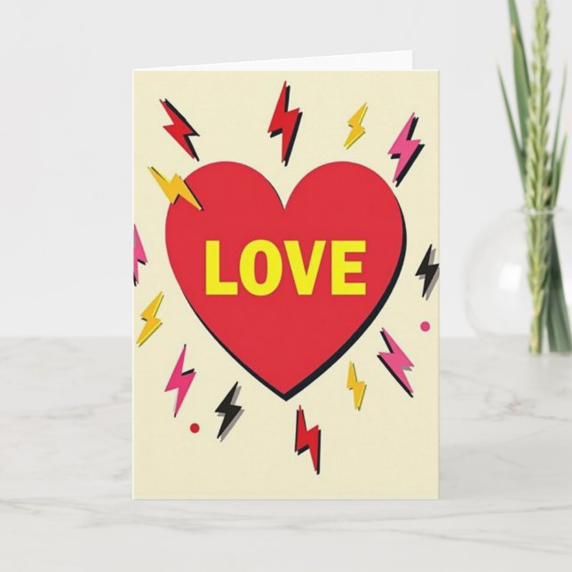 Electric Love Heart Card (Front)