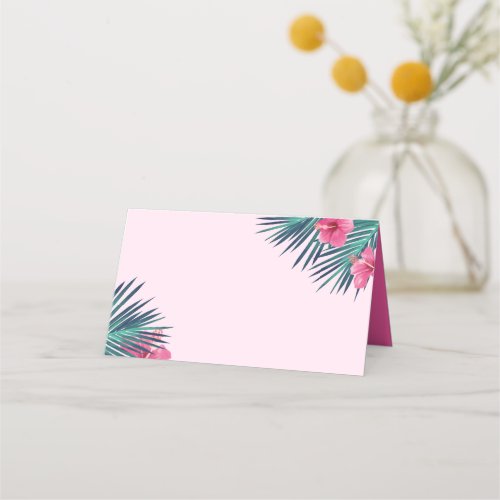 Electric Love Neon Pink Tropical Retro Food Labels Place Card