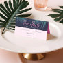 Electric Love Neon Pink Tropical Retro Wedding Place Card