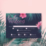Electric Love Neon Pink Tropical Retro Wedding RSVP Card