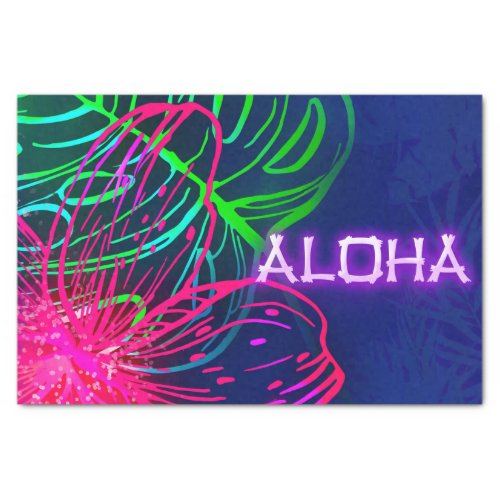 Electric Luau Tropical Night Aloha Birthday Party Tissue Paper