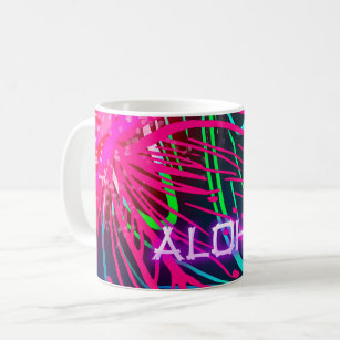 Electric Luau Tropical Night Neon Aloha Paradise Coffee Mug