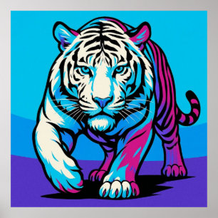 Electric Majesty – White Tiger Wall Art