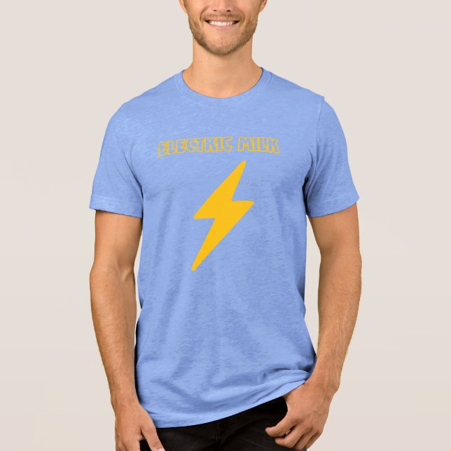 Electric Milk Bolt & Blue  Tri-Blend Shirt (Front)