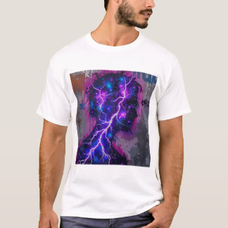 Electric Mind – Neon Energy Silhouette Art T-Shirt