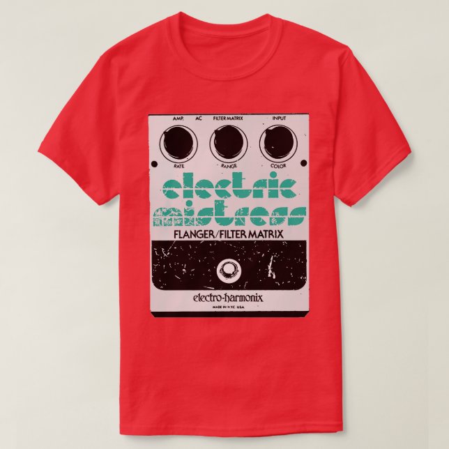 Electric Mistress Guitar FX Fan Art Design T-Shirt (Design Front)