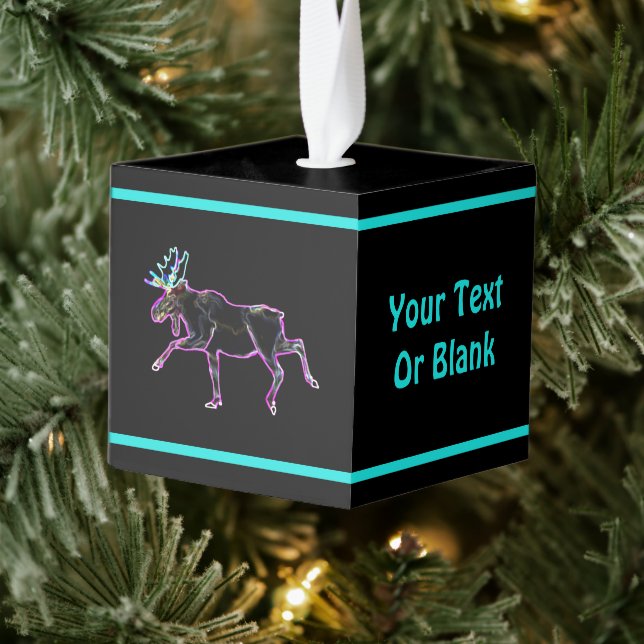Electric Moose Cube Ornament (Tree)