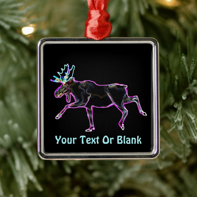 Electric Moose Metal Ornament (Tree)