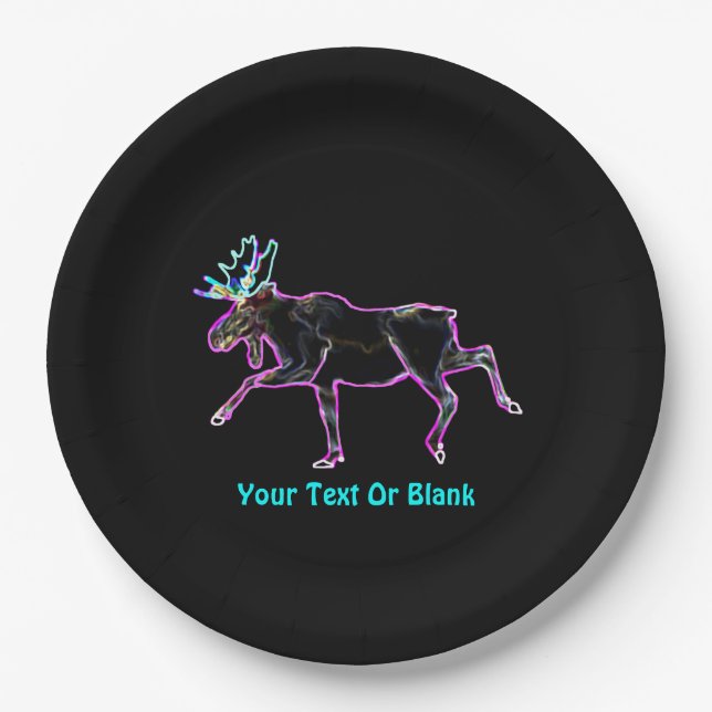 Electric Moose Paper Plates (Front)