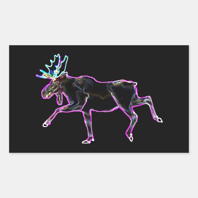 Electric Moose Rectangular Sticker (Front)