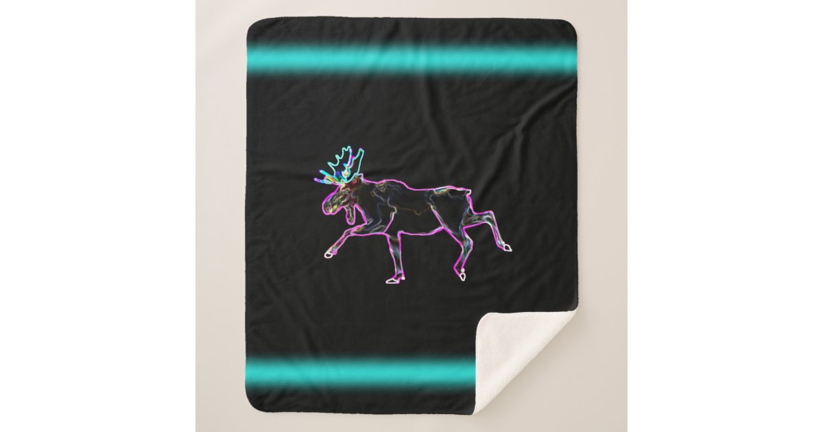 Electric Moose Sherpa Blanket Zazzle