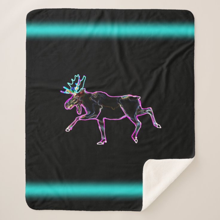 Electric Moose Sherpa Blanket Zazzle