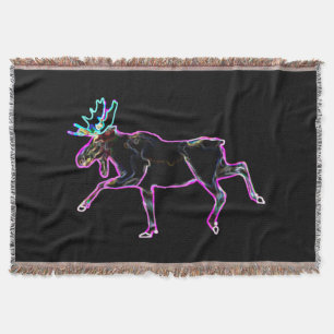 Electric Moose Throw Blanket