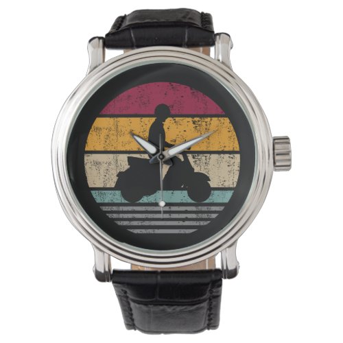 Electric motor Scooter Retro Silhouette Gift Watch