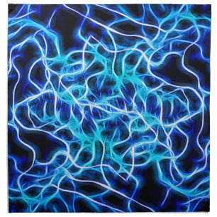 Electric Neon Aqua Blue Teal Lightning Cloth Napkin