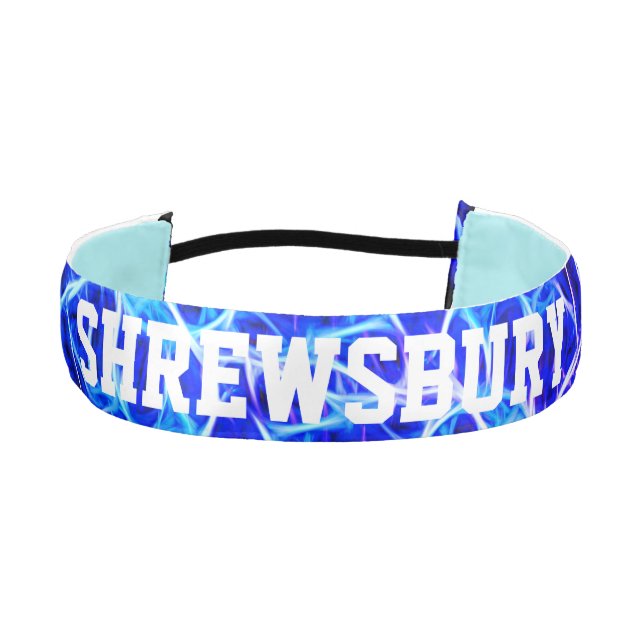 Electric Neon Blue Tesla Coil Athletic Headband (Front)