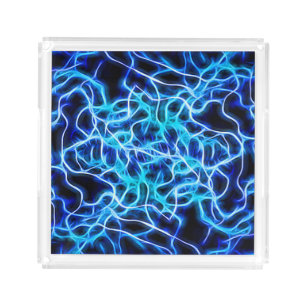 Electric Neon Blue Tesla Coil Lightning Acrylic Tray