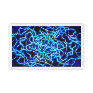 Electric Neon Blue Tesla Coil Lightning Acrylic Tray