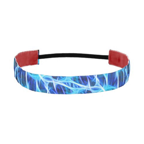 Electric Neon Blue Tesla Coil Lightning Athletic Headband