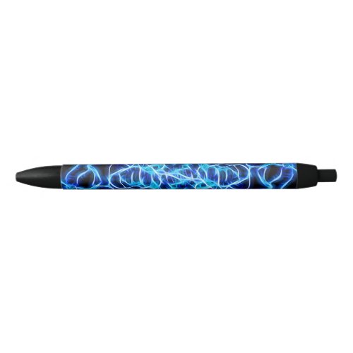 Electric Neon Blue Tesla Coil Lightning Black Ink Pen