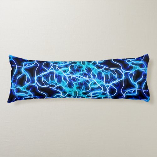 Electric Neon Blue Tesla Coil Lightning Body Pillow