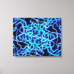 Electric Neon Blue Tesla Coil Lightning Canvas Print