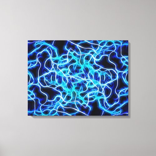 Electric Neon Blue Tesla Coil Lightning Canvas Print