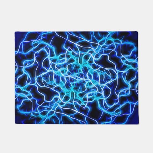 Electric Neon Blue Tesla Coil Lightning Doormat