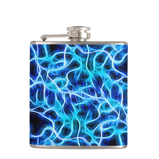 Electric Neon Blue Tesla Coil Lightning Flask (Front)