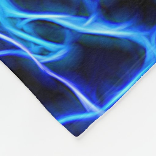Electric Neon Blue Tesla Coil Lightning Fleece Blanket Zazzle