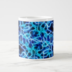 Electric Neon Blue Tesla Coil Lightning Giant Coffee Mug