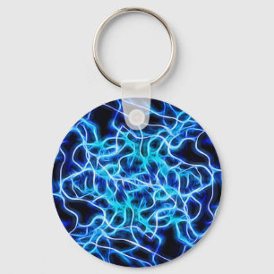 Electric Neon Blue Tesla Coil Lightning Keychain