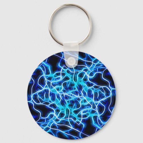 Electric Neon Blue Tesla Coil Lightning Keychain