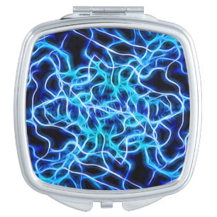 Electric Neon Blue Tesla Coil Lightning Makeup Mirror