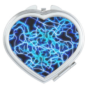 Electric Neon Blue Tesla Coil Lightning Mirror For Makeup