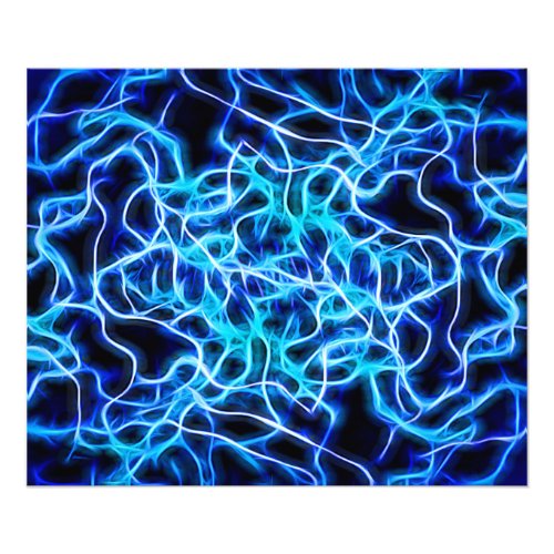 Electric Neon Blue Tesla Coil Lightning Photo Print