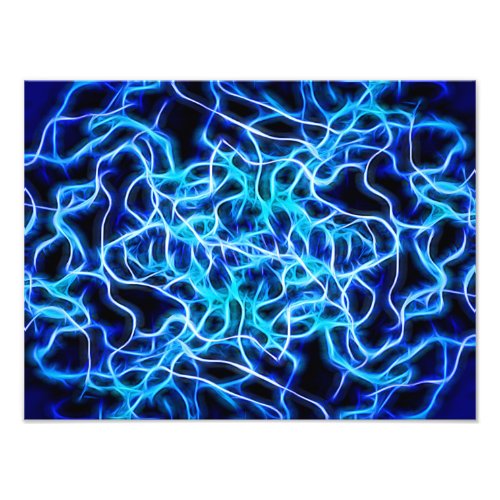 Electric Neon Blue Tesla Coil Lightning Photo Print