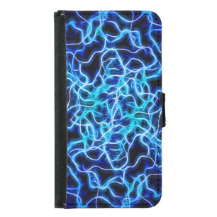 Electric Neon Blue Tesla Coil Lightning Samsung Galaxy S5 Wallet Case