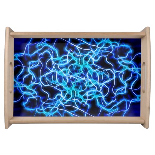 Electric Neon Blue Tesla Coil Lightning Serving Tray