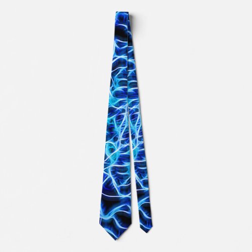 Electric Neon Blue Tesla Coil Lightning Tie