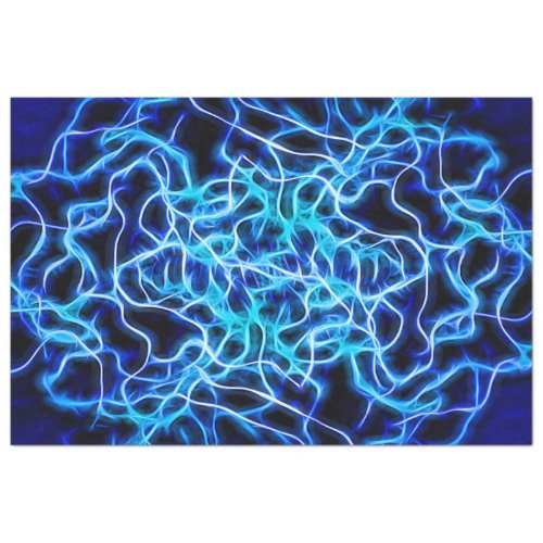 Electric Neon Blue Tesla Coil Lightning Tissue Paper