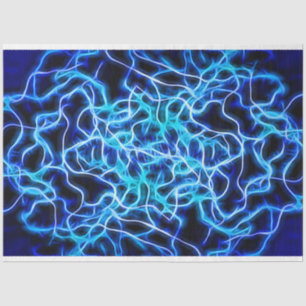 Electric Neon Blue Tesla Coil Lightning Tissue Paper
