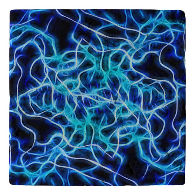 Electric Neon Blue Tesla Coil Lightning Trivet (Front)
